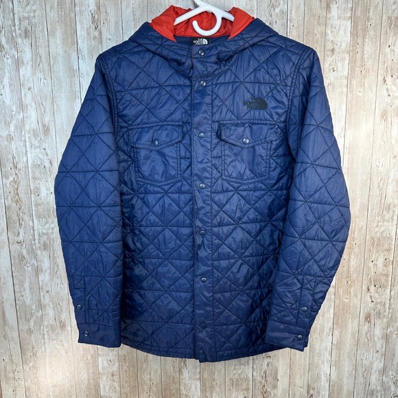 The North Face Boys Jacket Navy Blue Puffer Coat Lightweight Size Large - Picture 1 of 7